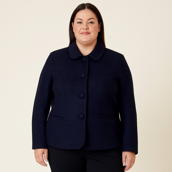 Talbots Blue Long Sleeve Button Front Blazer Jacket Womens Size 6P Petites NWT - Picture 1 of 16
